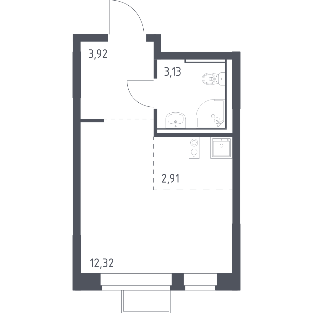 Студия 22 м2 в ЖК Молжаниново корпус null этаж 5