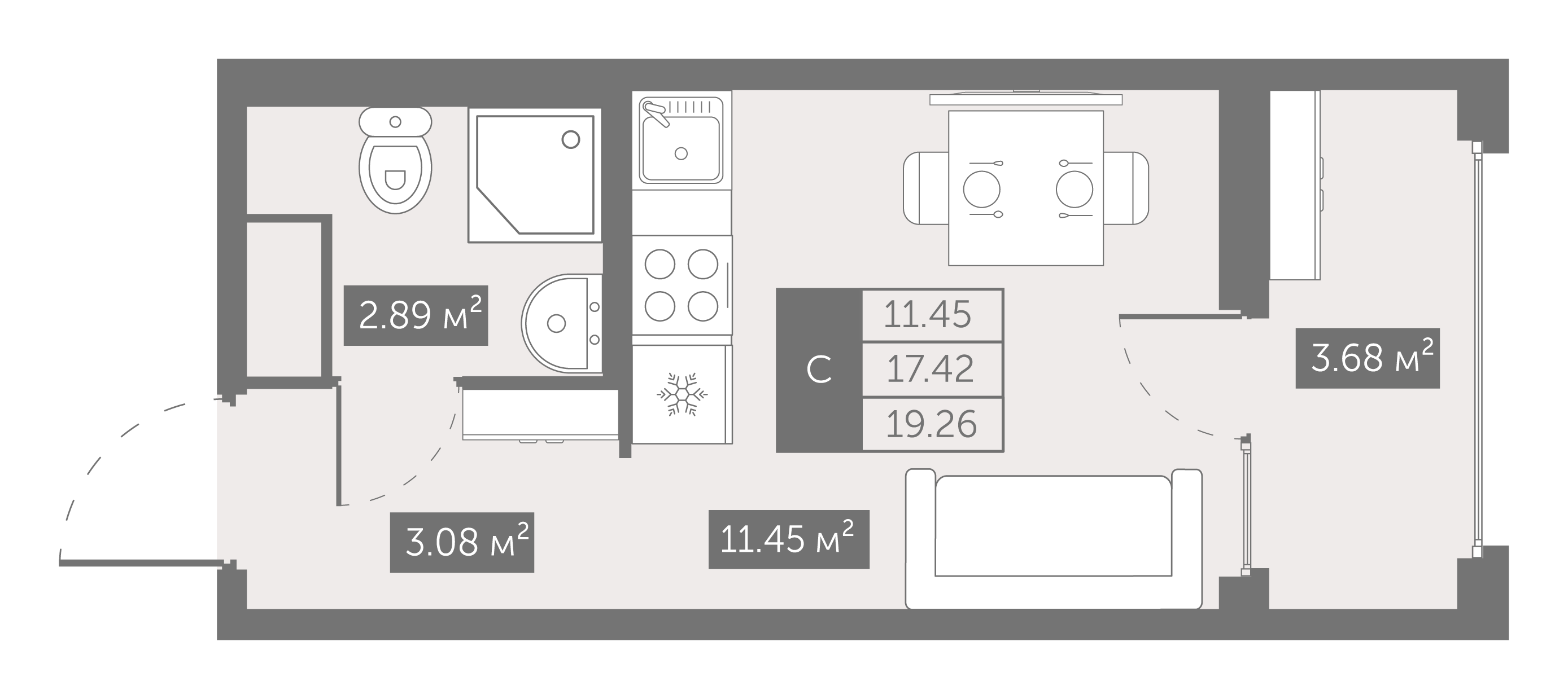 Студия 19 м2 в ЖК UP-квартал Новый Московский корпус null этаж 6