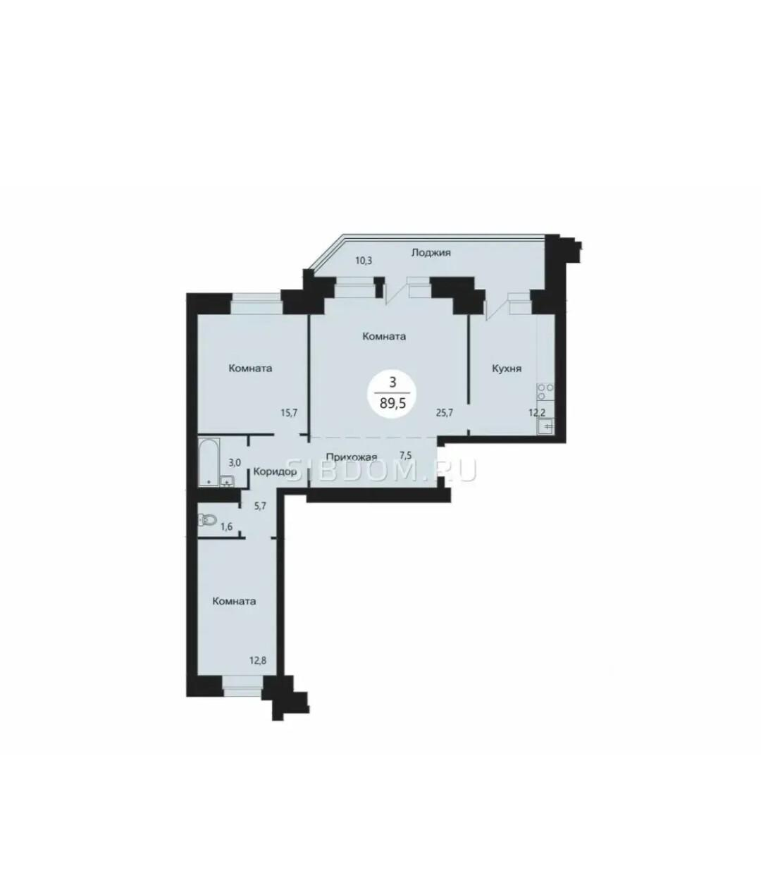 3-комнатная 84 м2 в ЖК undefined корпус null этаж 2