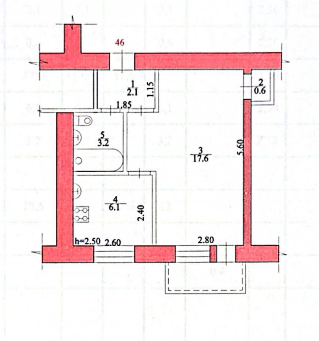 1-комнатная 29.6 м2 в ЖК undefined корпус null этаж 5