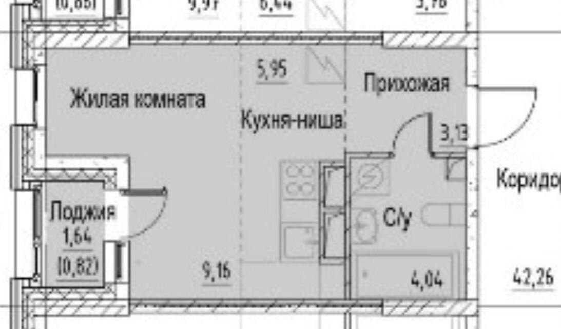 Студия 23 м2 в ЖК undefined корпус null этаж 3