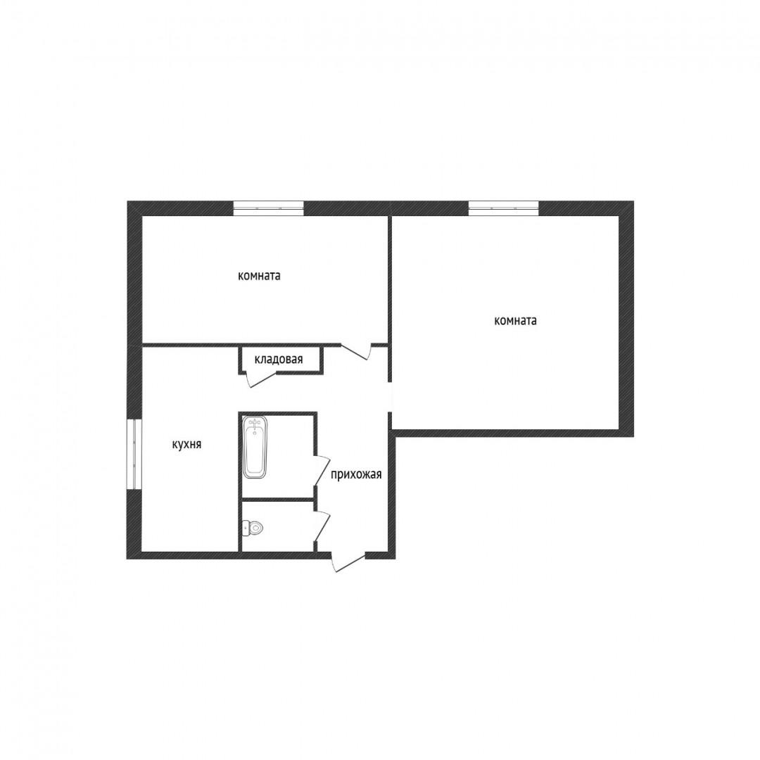 2-комнатная 47 м2 в ЖК undefined корпус null этаж 1