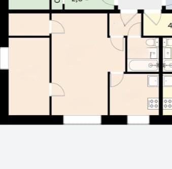 2-комнатная 44 м2 в ЖК undefined корпус null этаж 3