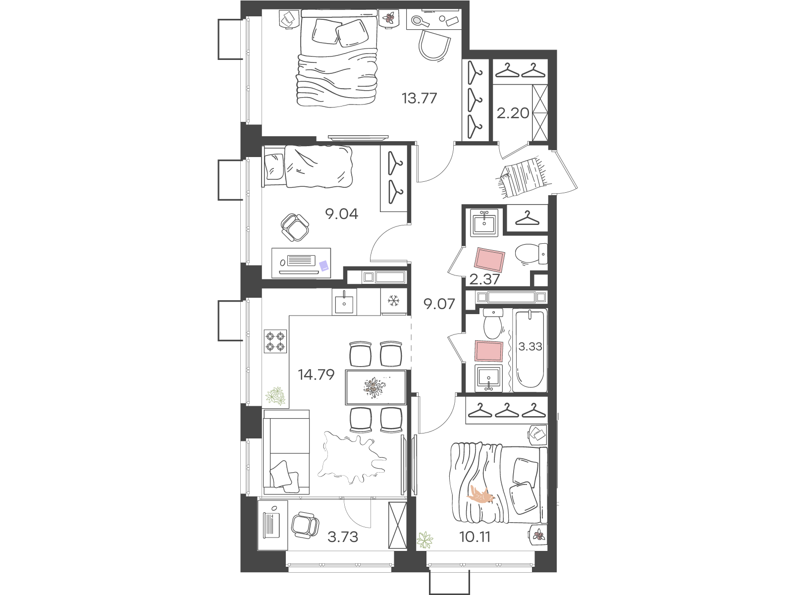 Студия 68 м2 в ЖК Новая Жизнь - Львовская корпус null этаж 14