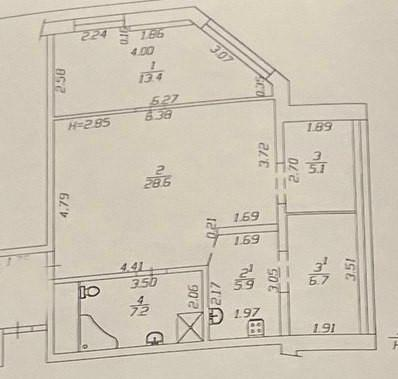 2-комнатная 66.9 м2 в ЖК undefined корпус null этаж 13