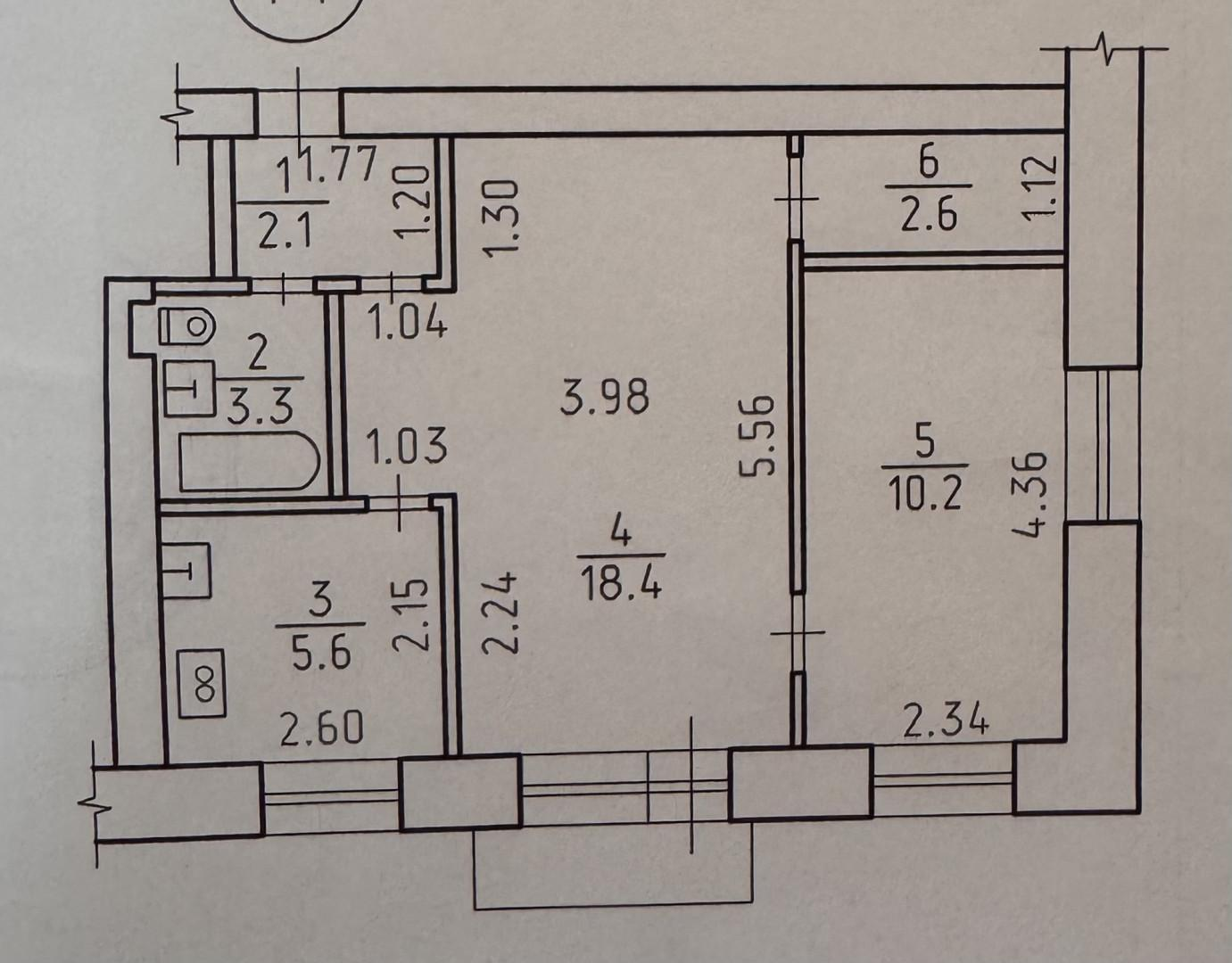 2-комнатная 42.1 м2 в ЖК undefined корпус null этаж 4