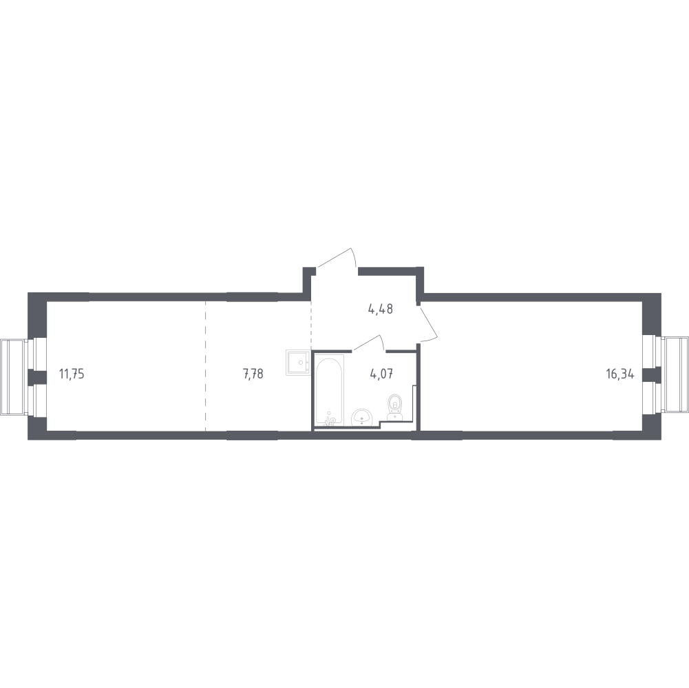 Студия 44 м2 в ЖК Рублёвский Квартал корпус null этаж 5