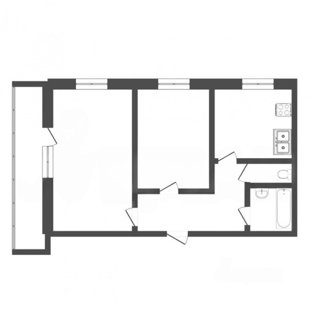 2-комнатная 53.5 м2 в ЖК undefined корпус null этаж 8