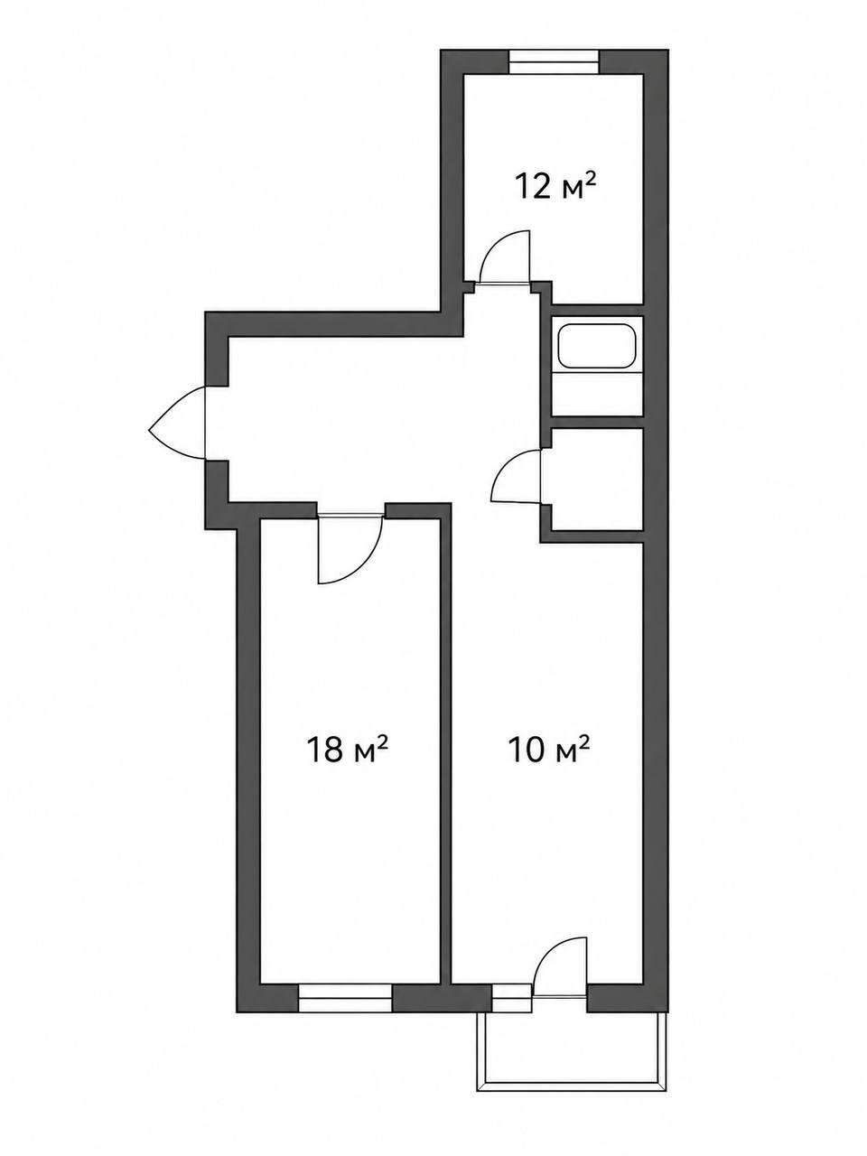 2-комнатная 55 м2 в ЖК undefined корпус null этаж 7