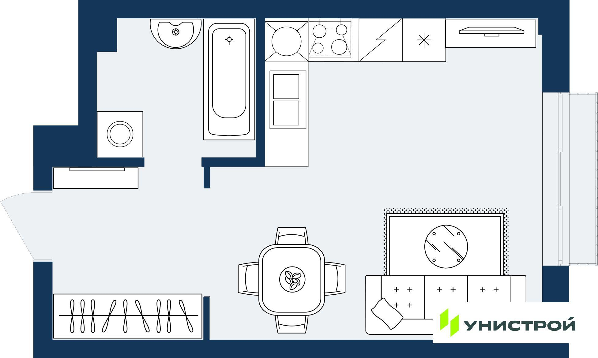 Студия 28 м2 в ЖК ГРАНД БЕРЕГ корпус null этаж 3