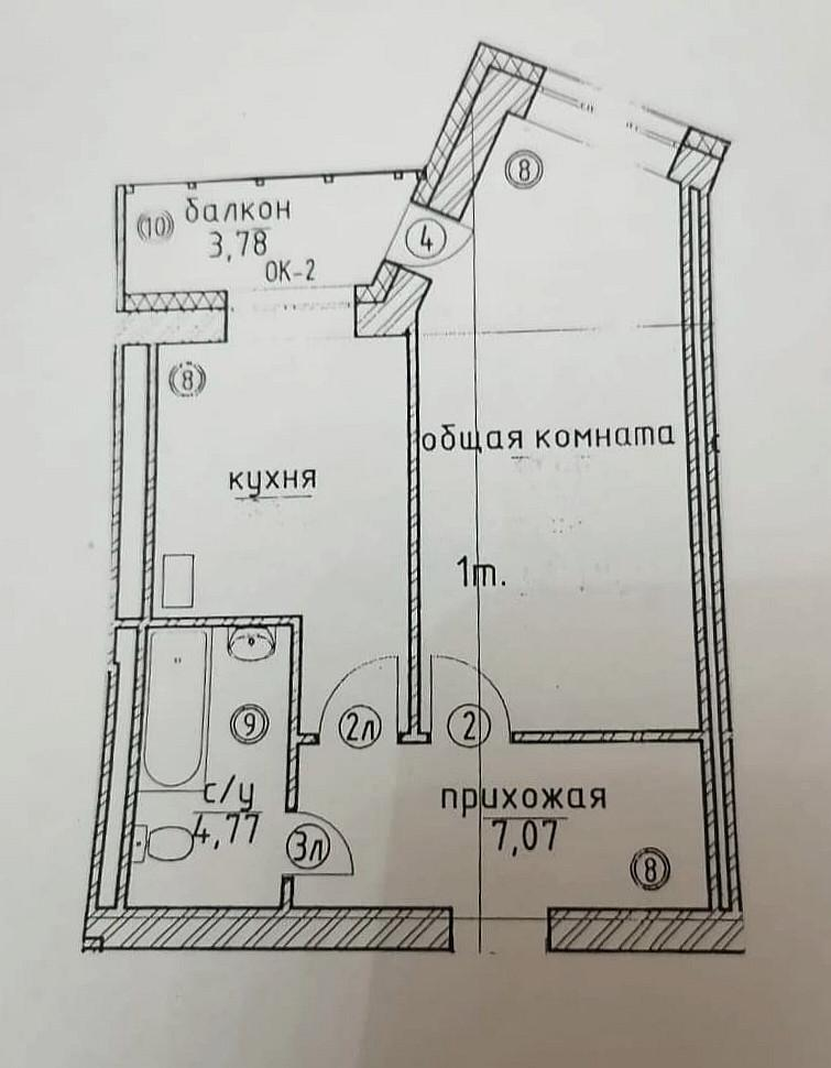 1-комнатная 41 м2 в ЖК undefined корпус null этаж 6
