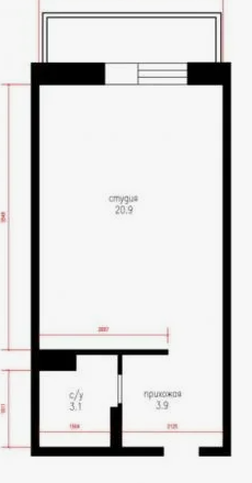 Студия 26.8 м2 в ЖК undefined корпус null этаж 5