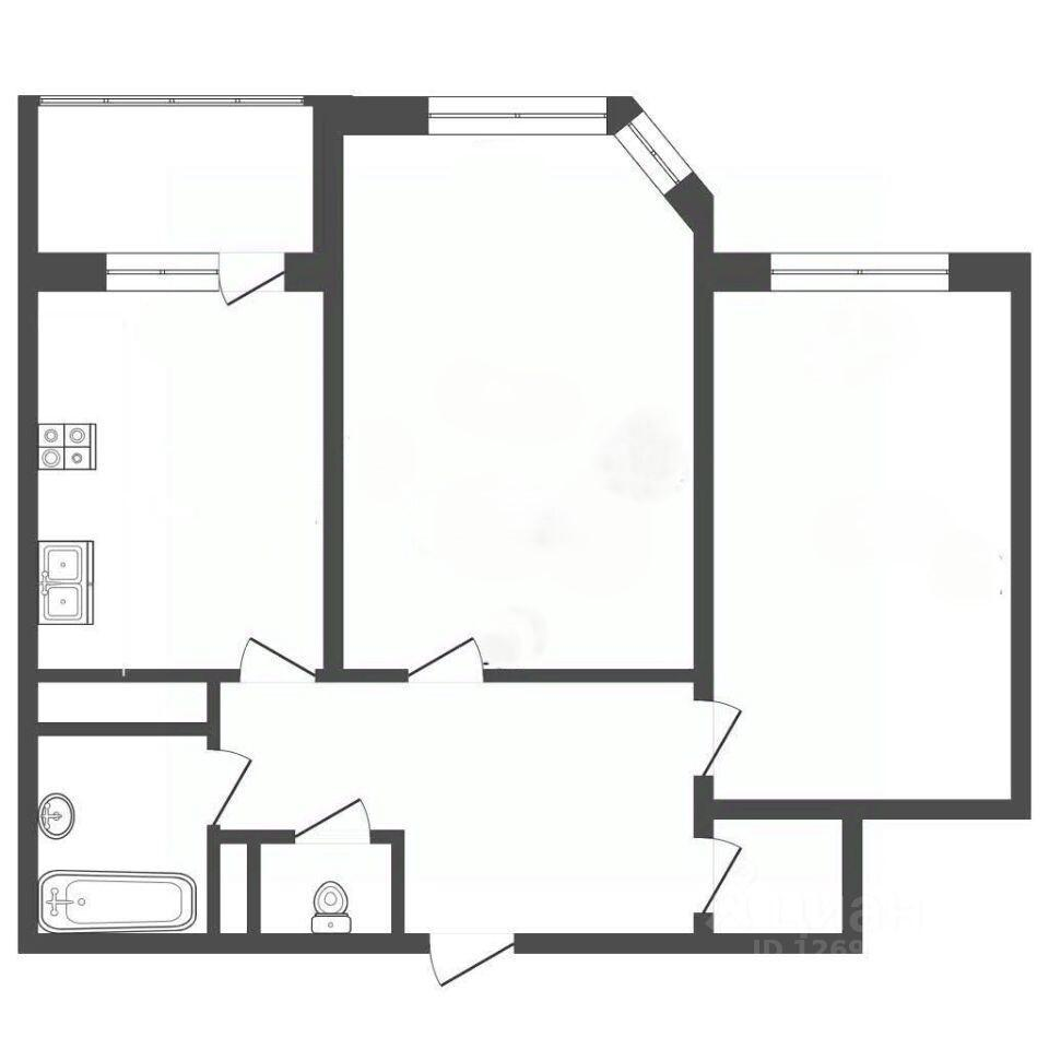 2-комнатная 65.5 м2 в ЖК undefined корпус null этаж 2