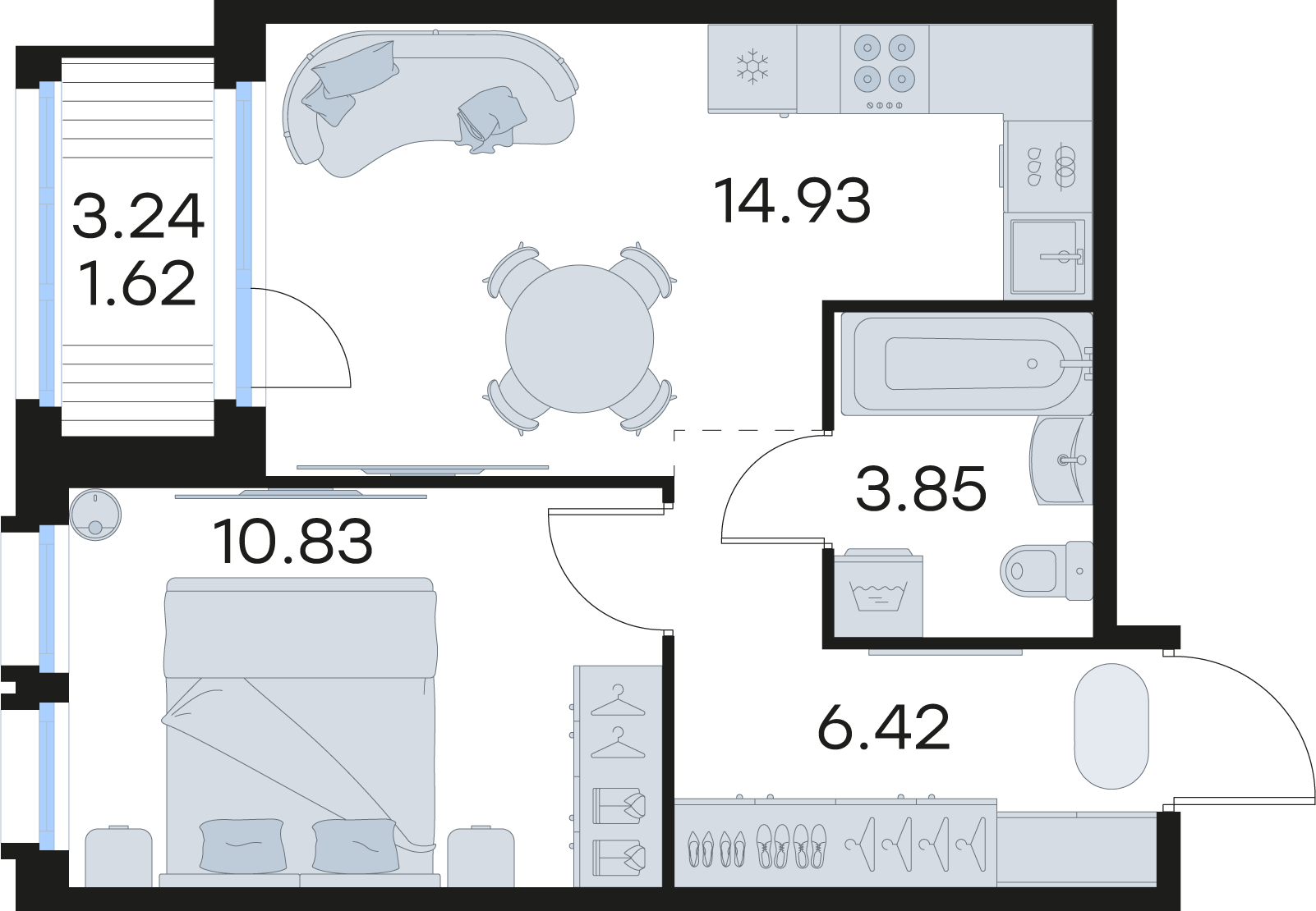 1-комнатная 37 м2 в ЖК Парголово корпус null этаж 2