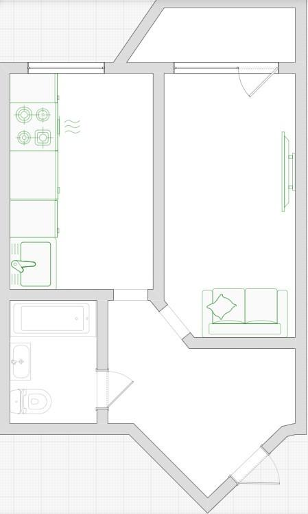 1-комнатная 38.6 м2 в ЖК undefined корпус null этаж 10