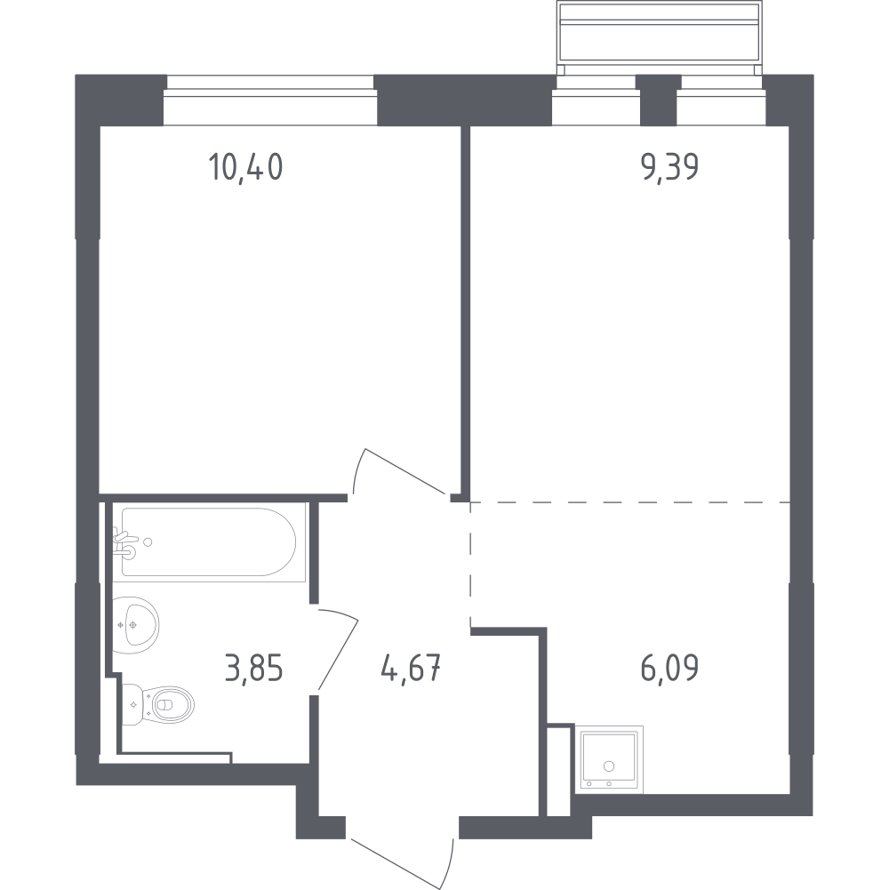 Студия 34 м2 в ЖК Рублёвский Квартал корпус null этаж 3