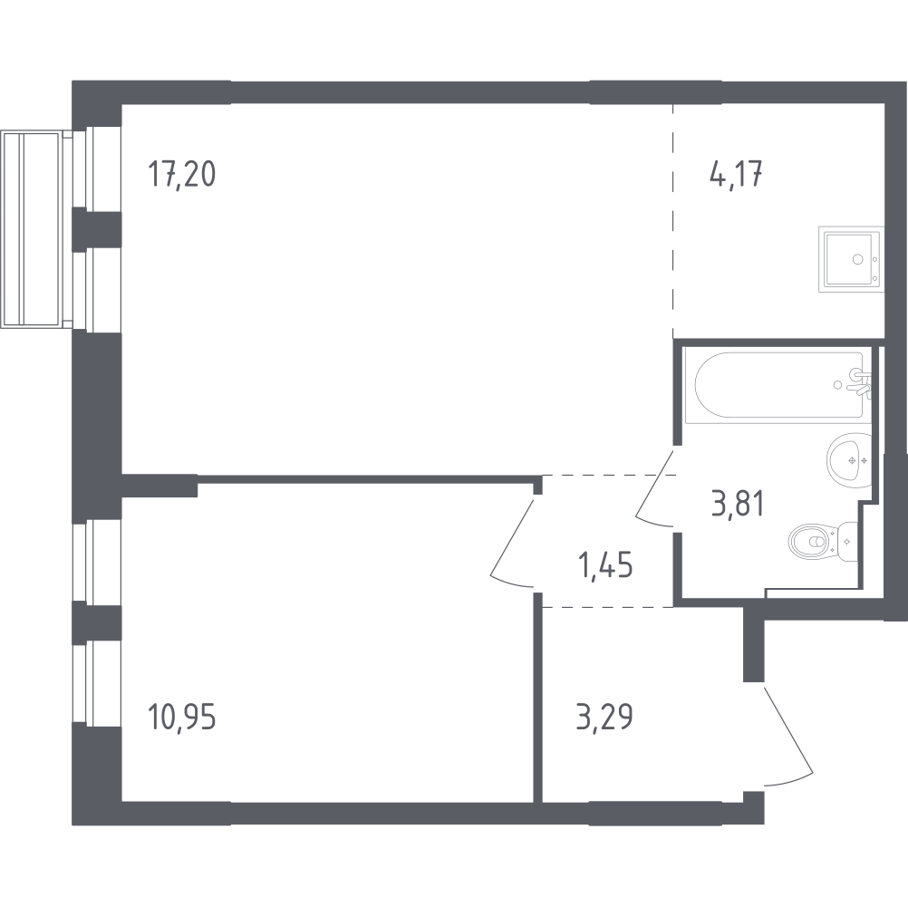 Студия 40 м2 в ЖК Рублёвский Квартал корпус null этаж 3