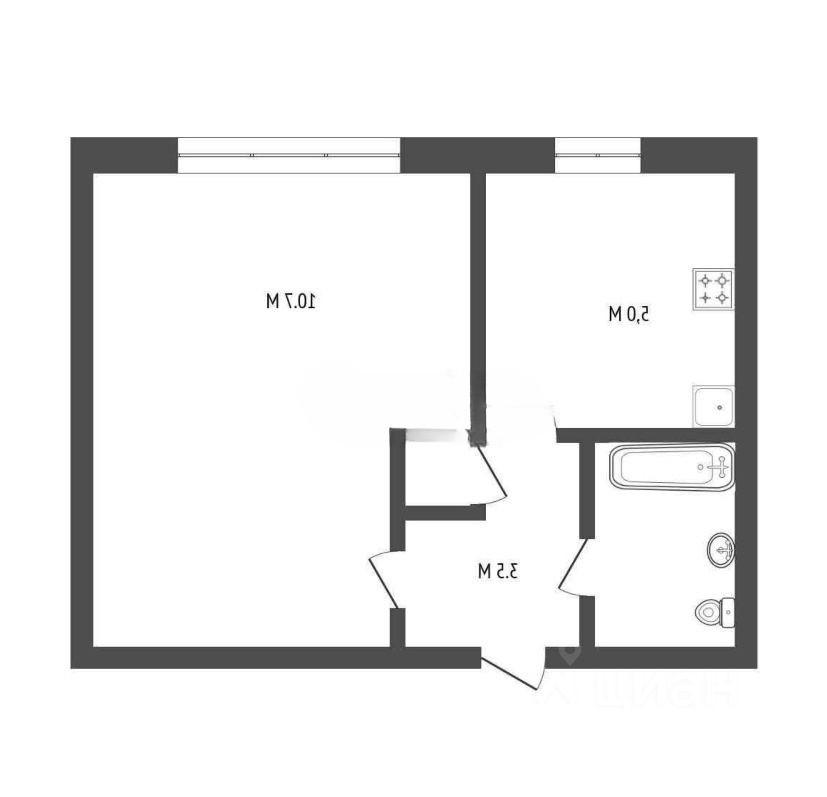 1-комнатная 20.4 м2 в ЖК undefined корпус null этаж 1