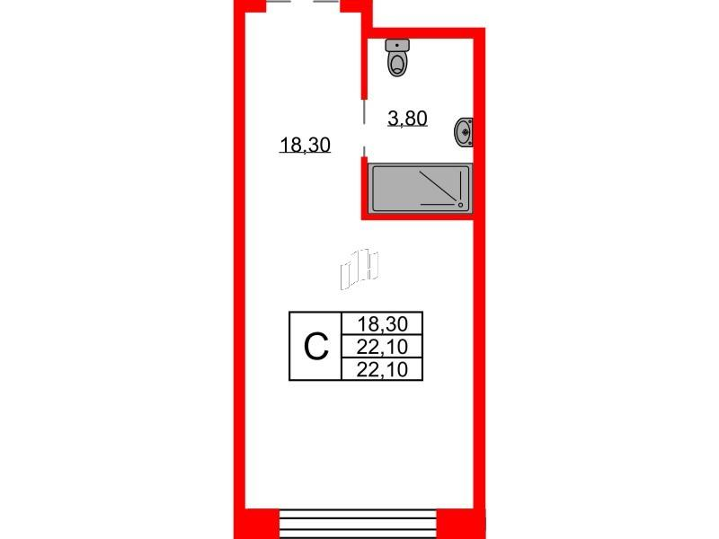 Студия 22 м2 в ЖК Industrial Avenir корпус null этаж 2
