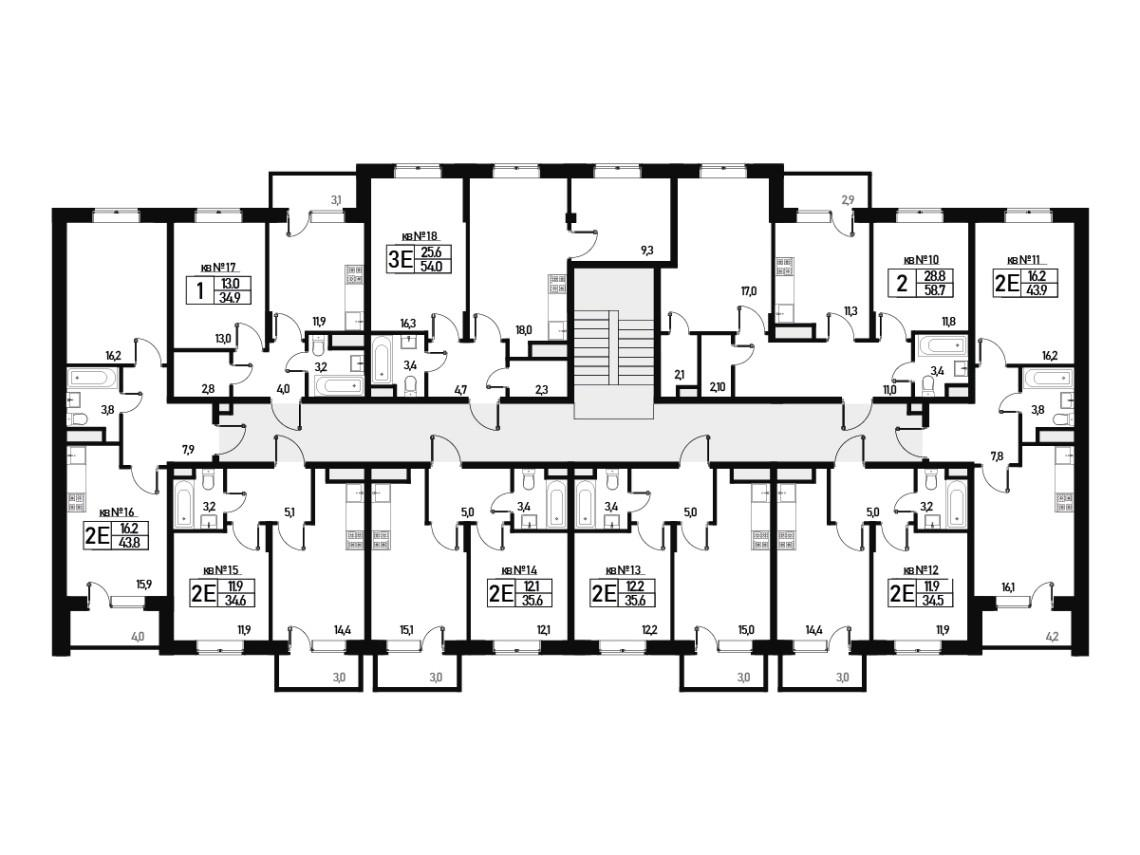 1-комнатная 34 м2 в ЖК Борисоглебское корпус null этаж 2