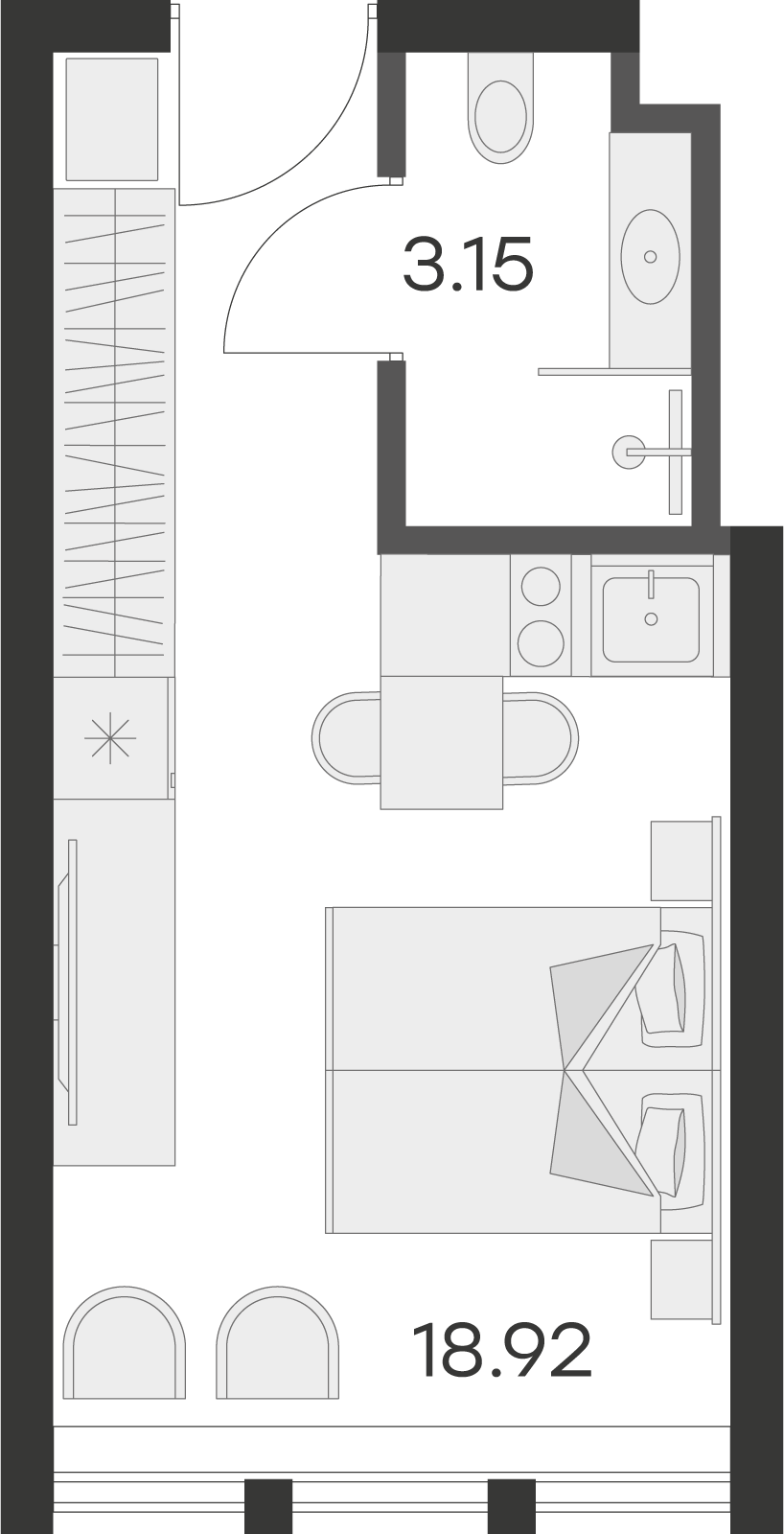 Студия 21 м2 в ЖК Апарт–отель GloraX Заневский корпус null этаж 13