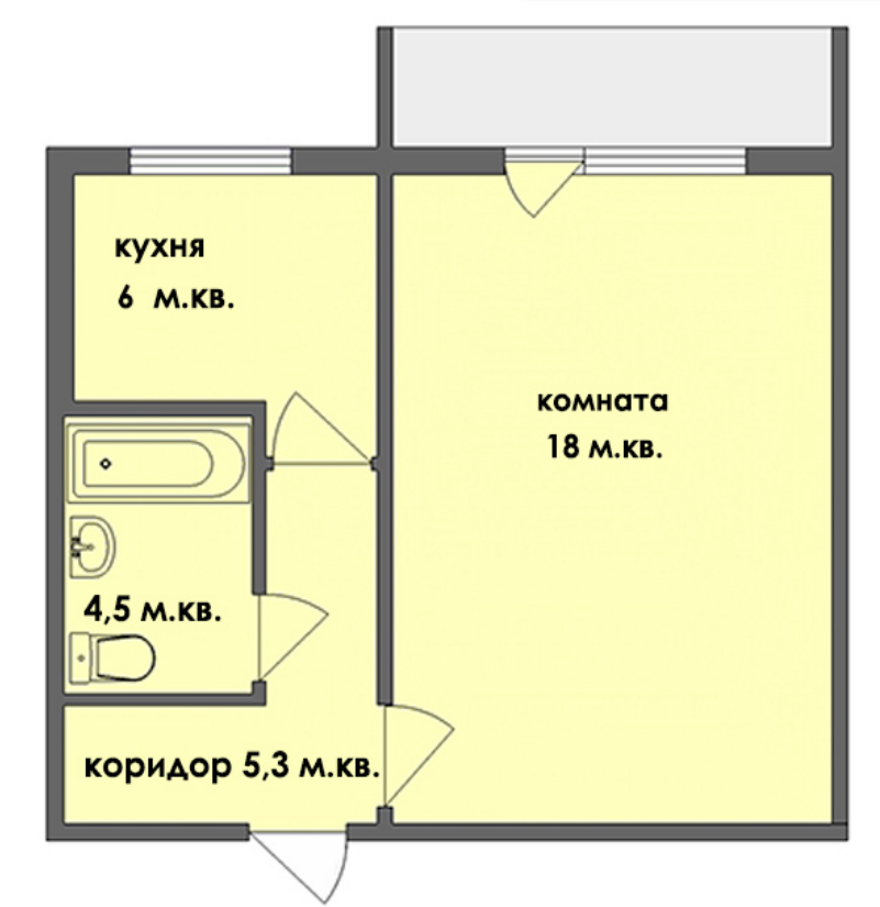 1-комнатная 31.7 м2 в ЖК undefined корпус null этаж 1