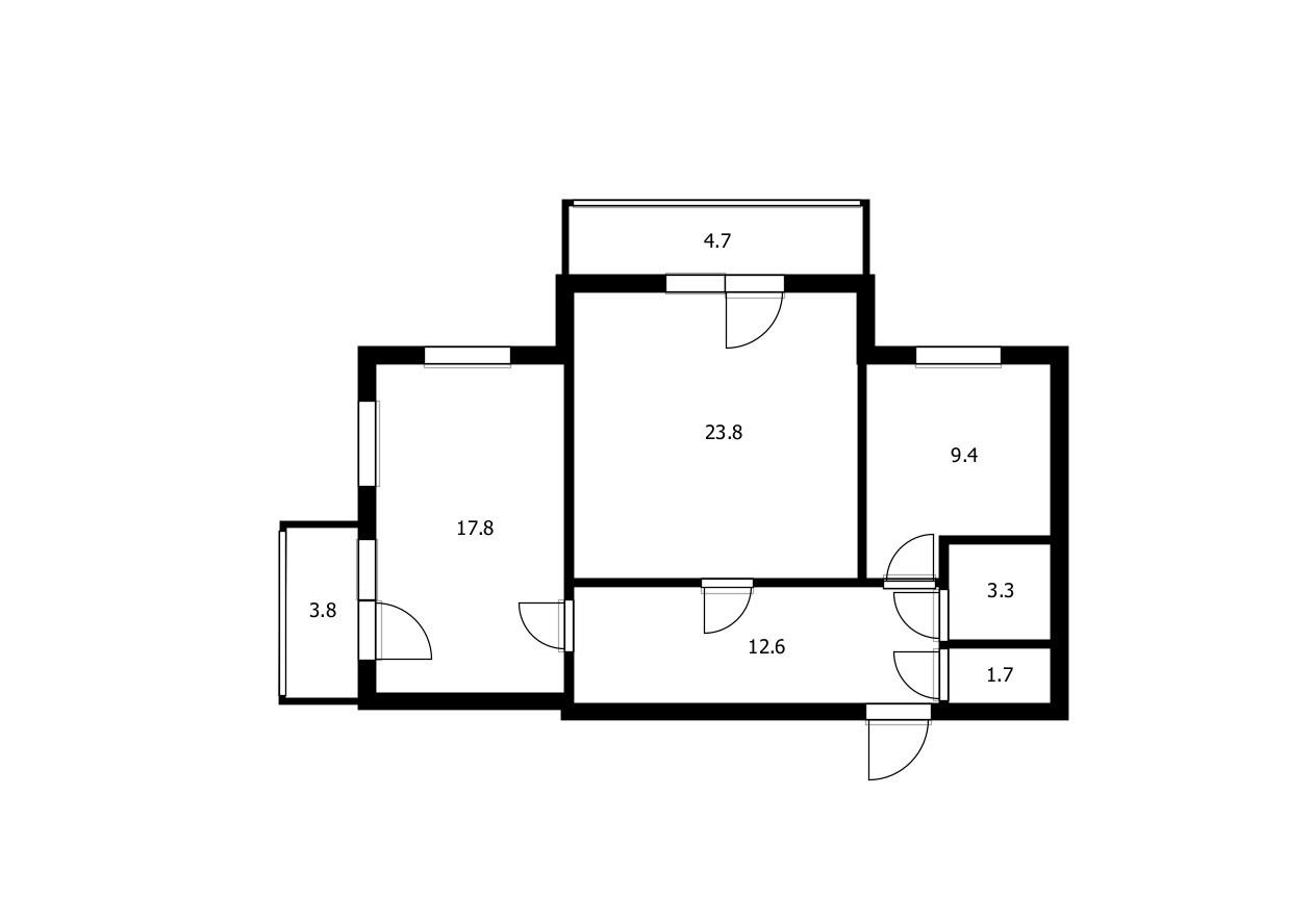 2-комнатная 70 м2 в ЖК undefined корпус null этаж 7