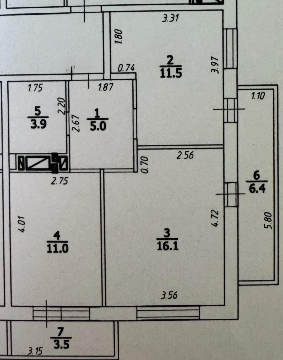 2-комнатная 57.4 м2 в ЖК undefined корпус null этаж 14