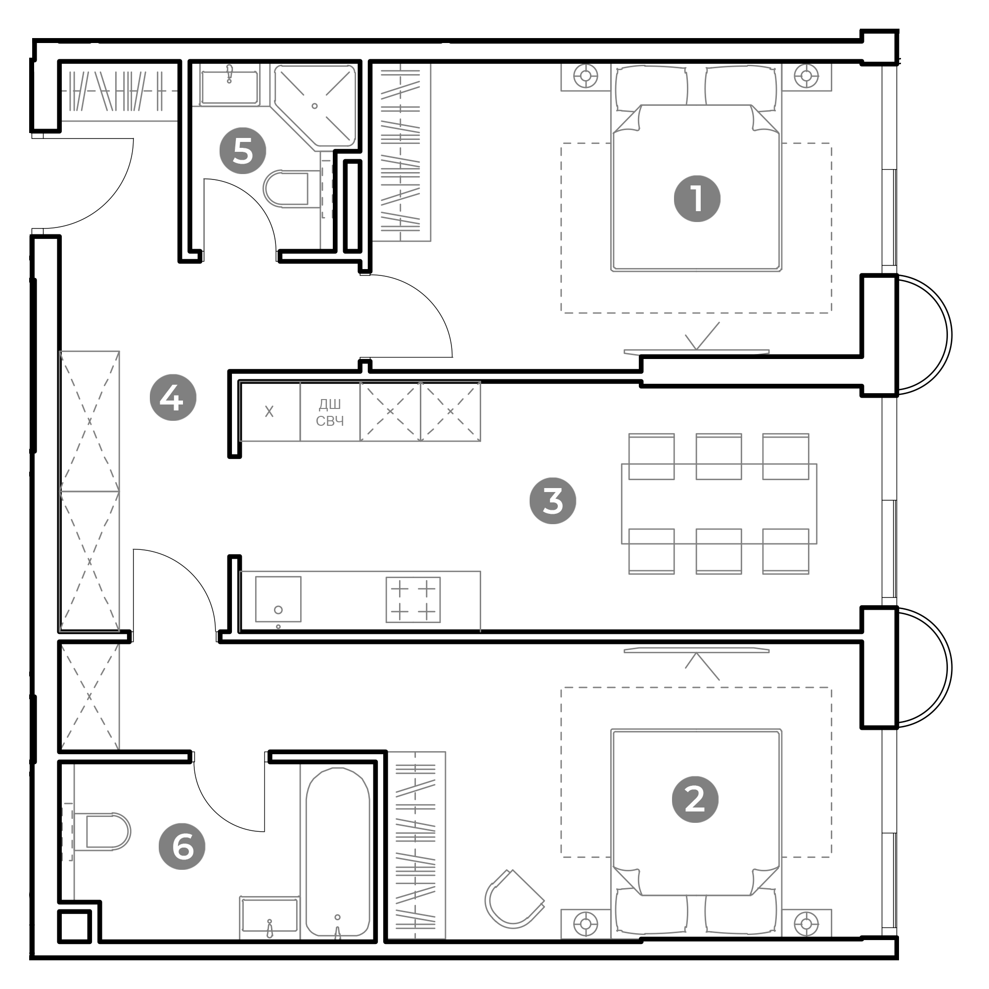 2-комнатная 66 м2 в ЖК Наметкин Тауэр корпус null этаж 15