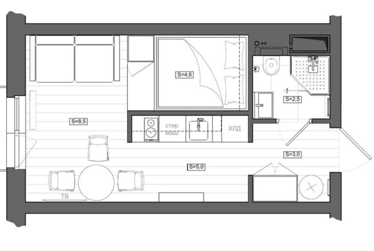 Студия 25.4 м2 в ЖК undefined корпус null этаж 7