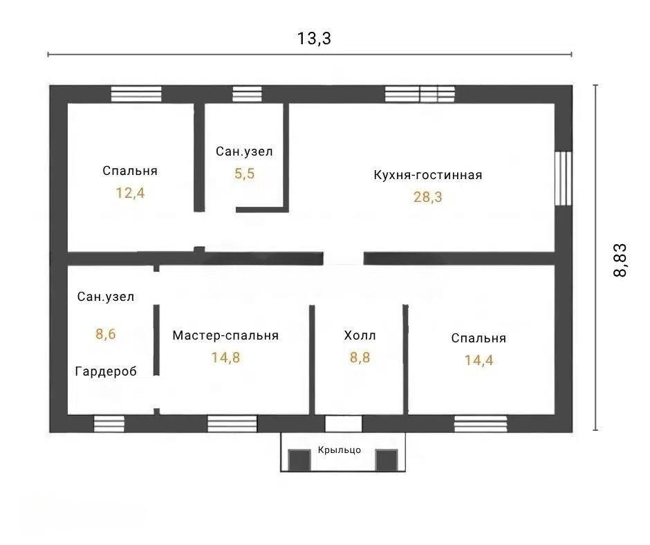 3-комнатная 99.2 м2 в ЖК undefined корпус null этаж null
