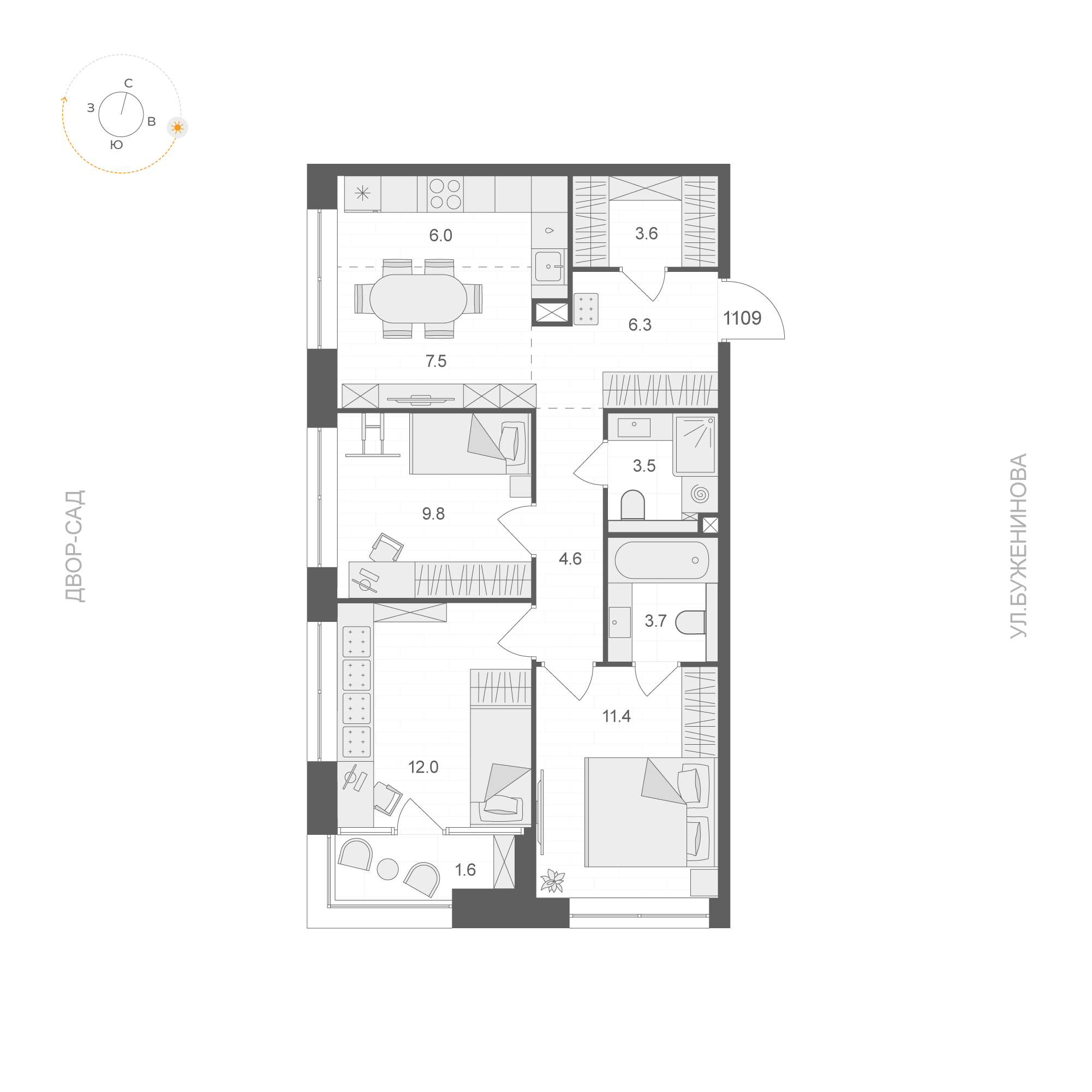 Студия 69 м2 в ЖК Artel / Электрозаводская, 60 / Candles корпус null этаж 11