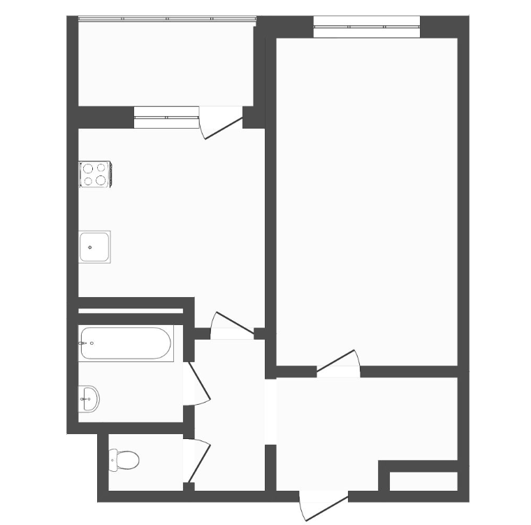 1-комнатная 39.4 м2 в ЖК undefined корпус null этаж 9