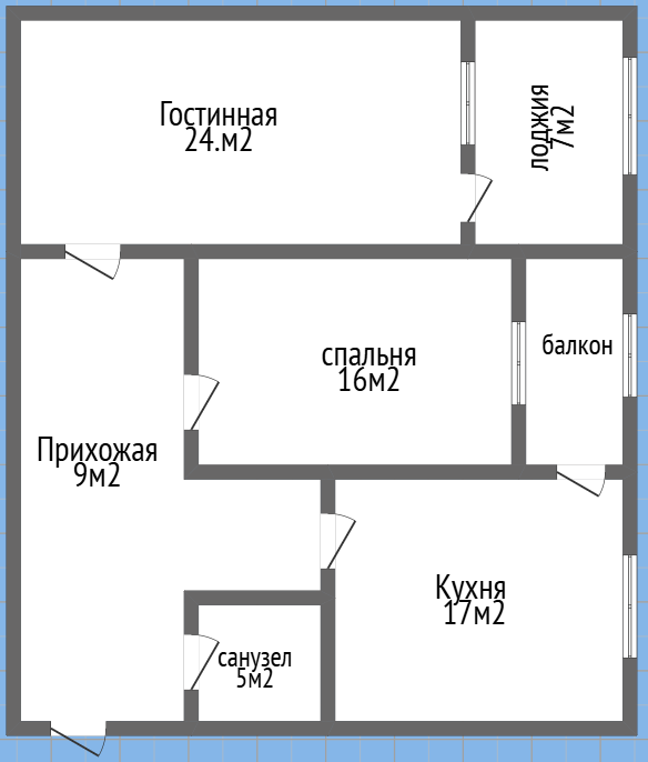 2-комнатная 73.3 м2 в ЖК undefined корпус null этаж 1