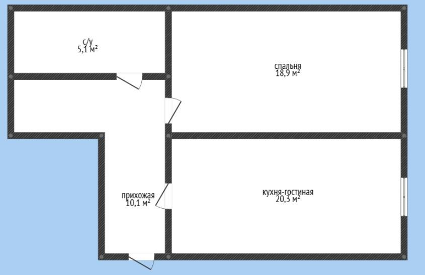 2-комнатная 54.4 м2 в ЖК undefined корпус null этаж 1