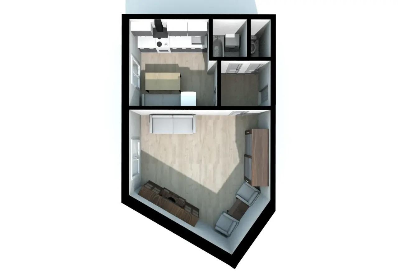 1-комнатная 45 м2 в ЖК undefined корпус null этаж 1