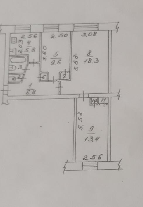 3-комнатная 58.6 м2 в ЖК undefined корпус null этаж 1