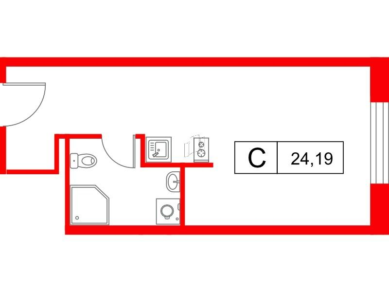 Студия 24 м2 в ЖК Saan корпус null этаж 12