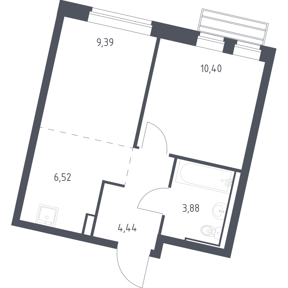 Студия 34 м2 в ЖК Рублёвский Квартал корпус null этаж 5