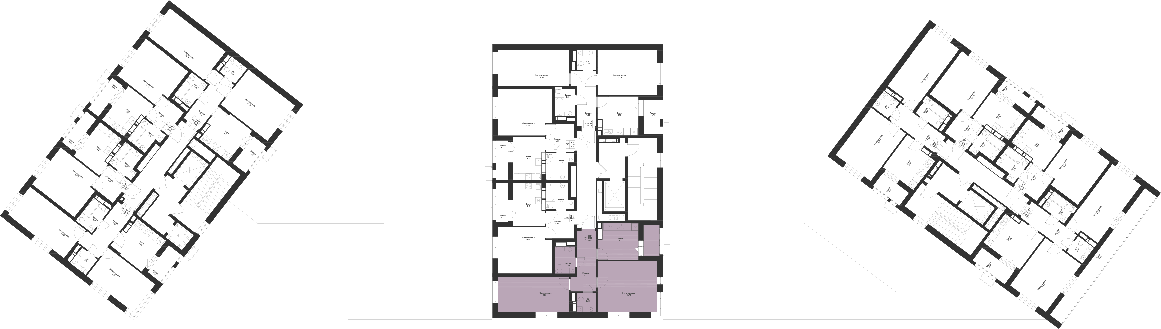 2-комнатная 60 м2 в ЖК Солнечный город корпус null этаж 2