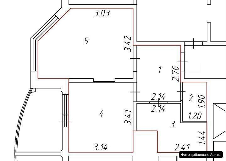 1-комнатная 39.5 м2 в ЖК undefined корпус null этаж 21