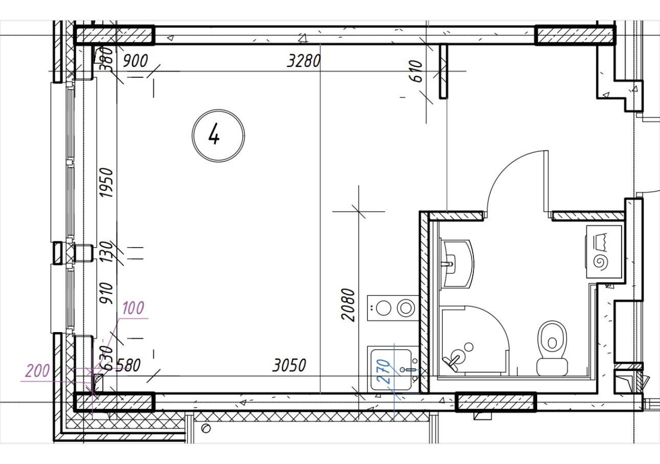 Студия 22.6 м2 в ЖК undefined корпус null этаж 1