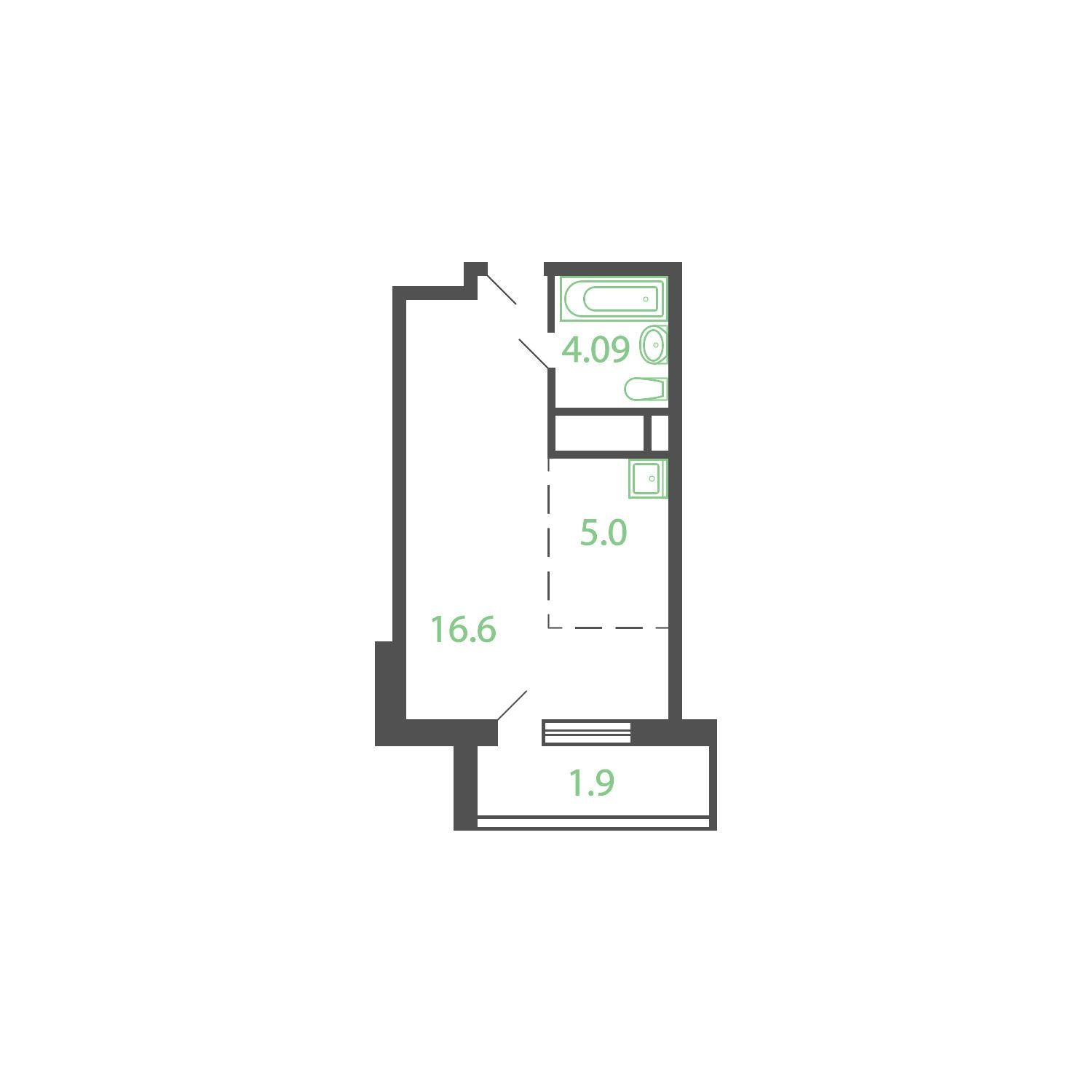 Студия 28 м2 в ЖК Русич Новые Котельники корпус null этаж 14