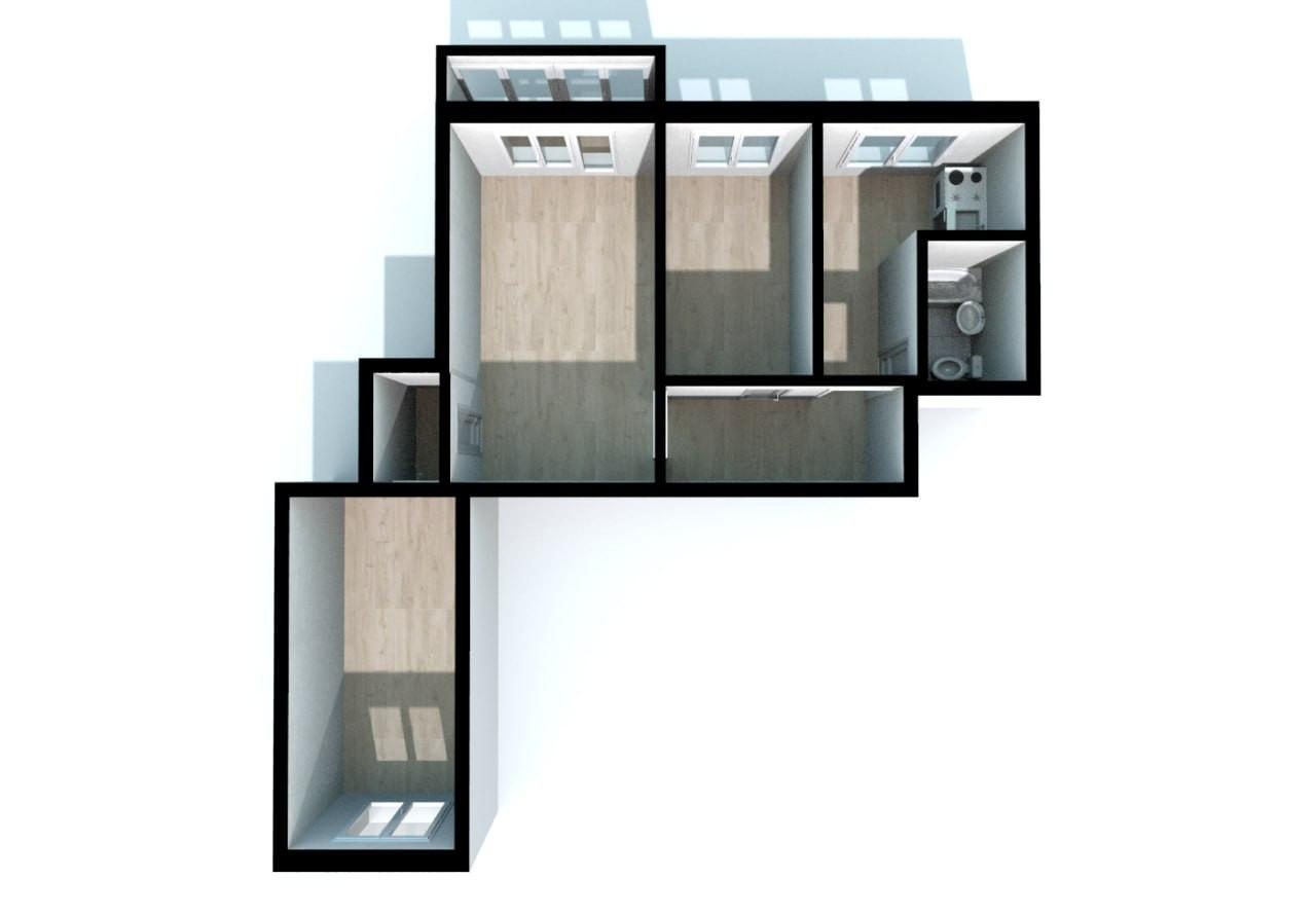 3-комнатная 61.9 м2 в ЖК undefined корпус null этаж 5