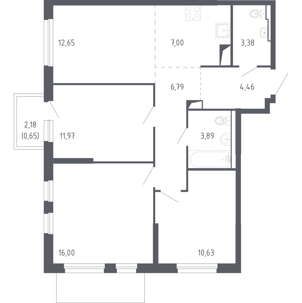 Студия 76 м2 в ЖК Чаркова 72 корпус null этаж 17