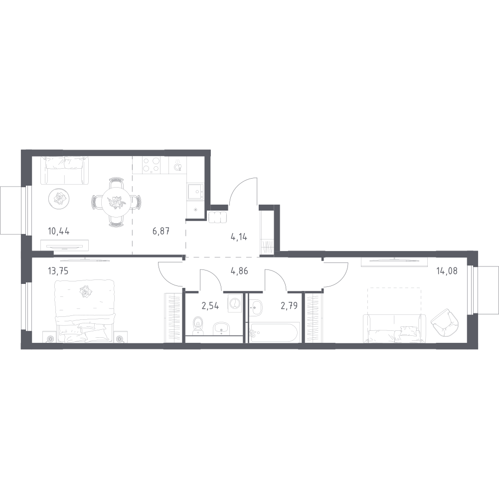 Студия 59 м2 в ЖК Мытищи Парк корпус null этаж 3