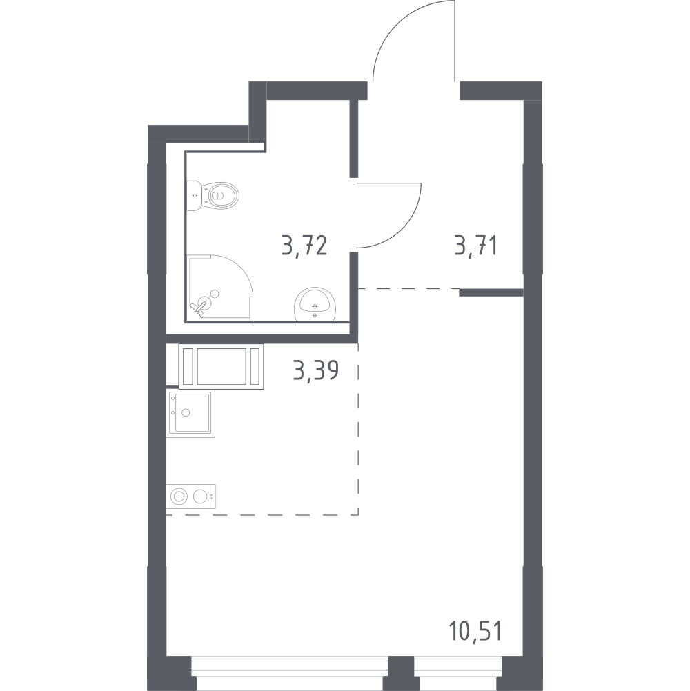 Студия 21 м2 в ЖК Новое Колпино корпус null этаж 4