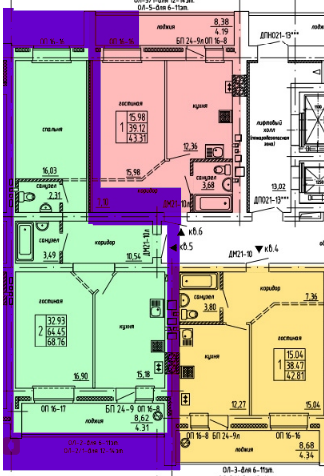 2-комнатная 67.1 м2 в ЖК undefined корпус null этаж 11