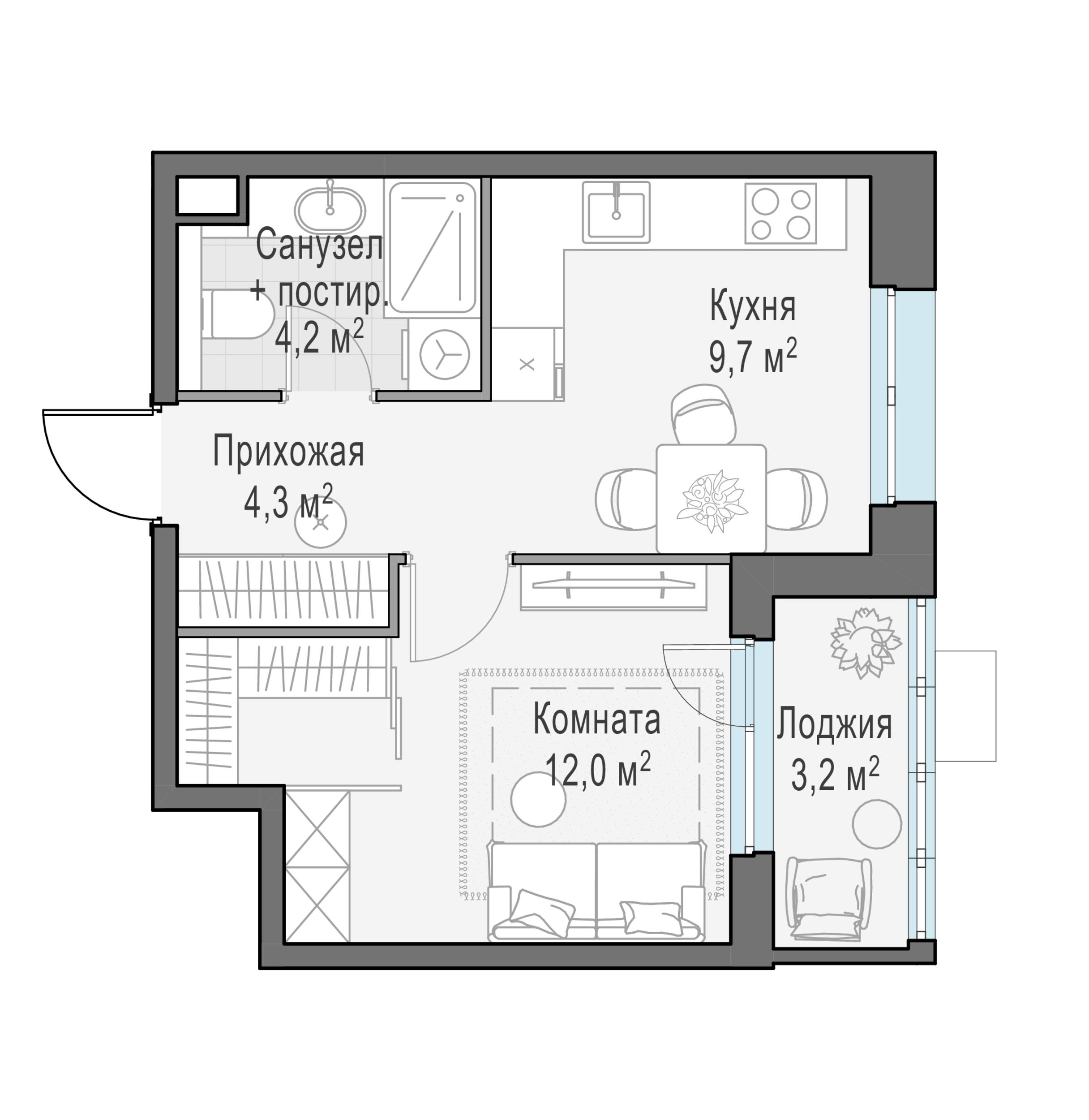 1-комнатная 30 м2 в ЖК Жилые кварталы «Новое Пушкино» корпус null этаж 6