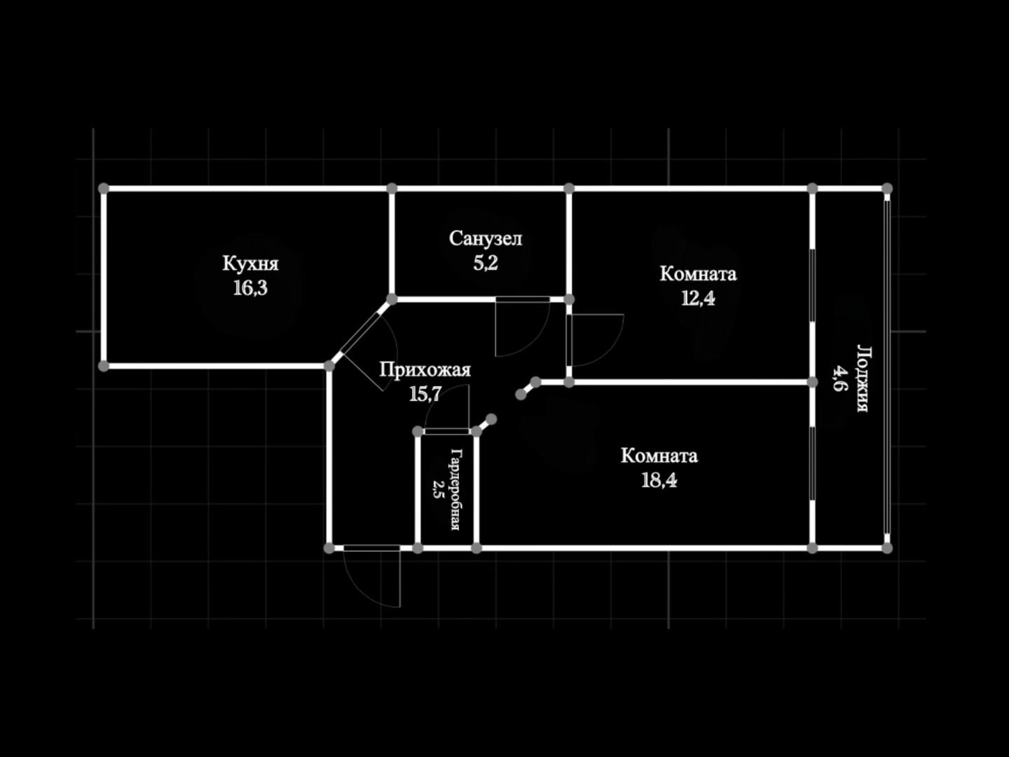 2-комнатная 76.9 м2 в ЖК undefined корпус null этаж 11